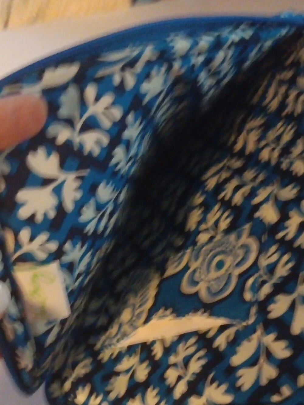 Vera Bradley Quilted Blue Floral Cosmetic Pouch